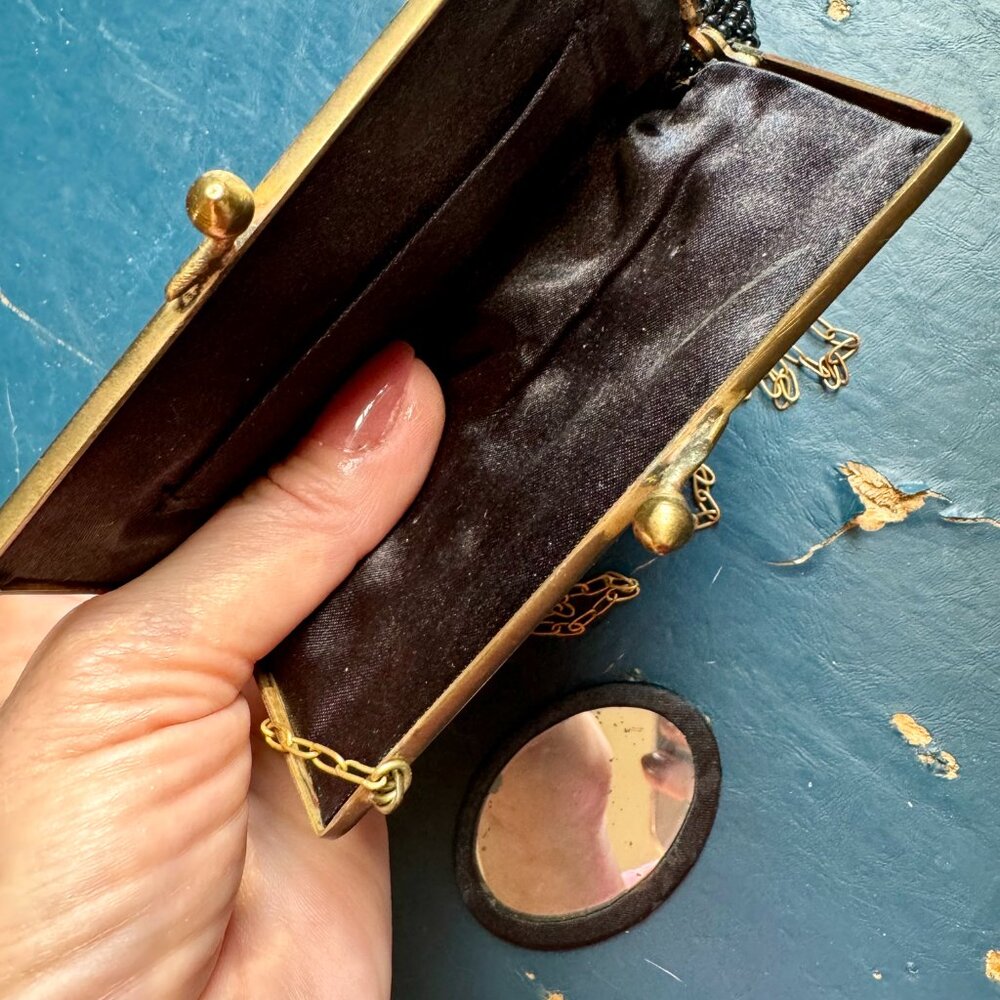 Vintage small beaded wallet coin purse roaring 20s style - Picture 8 of 12